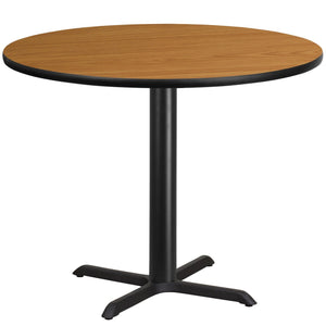 42'' Round Natural Laminate Table Top with 33'' x 33'' Table Height Base