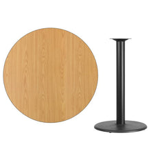 Load image into Gallery viewer, 42&#39;&#39; Round Natural Laminate Table Top with 24&#39;&#39; Round Bar Height Table Base