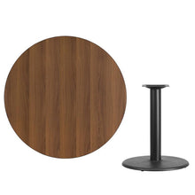 Load image into Gallery viewer, 42&#39;&#39; Round Walnut Laminate Table Top with 24&#39;&#39; Round Table Height Base