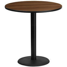 Load image into Gallery viewer, 42&#39;&#39; Round Walnut Laminate Table Top with 24&#39;&#39; Round Bar Height Table Base