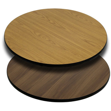 42'' Round Table Top with Natural or Walnut Reversible Laminate Top