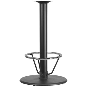 24'' Round Restaurant Table Base with 4'' Dia. Bar Height Column and Foot Ring
