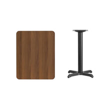 Load image into Gallery viewer, 24&#39;&#39; x 30&#39;&#39; Rectangular Walnut Laminate Table Top with 22&#39;&#39; x 22&#39;&#39; Table Height Base
