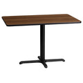 24'' x 42'' Rectangular Walnut Laminate Table Top with 22'' x 30'' Table Height Base