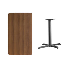 Load image into Gallery viewer, 24&#39;&#39; x 42&#39;&#39; Rectangular Walnut Laminate Table Top with 22&#39;&#39; x 30&#39;&#39; Table Height Base