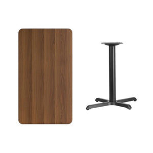 24'' x 42'' Rectangular Walnut Laminate Table Top with 22'' x 30'' Table Height Base