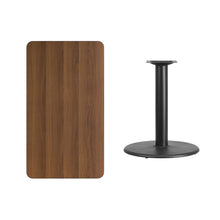 Load image into Gallery viewer, 24&#39;&#39; x 42&#39;&#39; Rectangular Walnut Laminate Table Top with 24&#39;&#39; Round Table Height Base