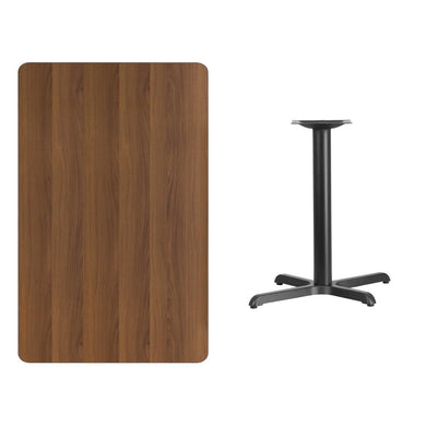 30'' x 48'' Rectangular Walnut Laminate Table Top with 22'' x 30'' Table Height Base