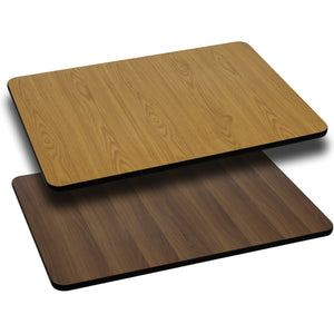 30'' x 60'' Rectangular Table Top with Natural or Walnut Reversible Laminate Top