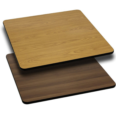 36'' Square Table Top with Natural or Walnut Reversible Laminate Top