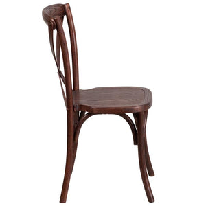 HERCULES Series Stackable Mahogany Wood Cross Back Chair
