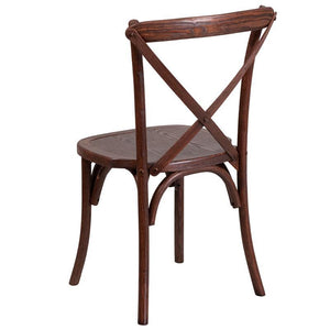 HERCULES Series Stackable Mahogany Wood Cross Back Chair