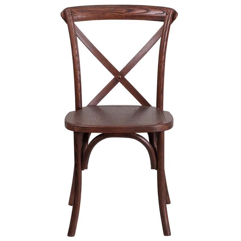 HERCULES Series Stackable Mahogany Wood Cross Back Chair