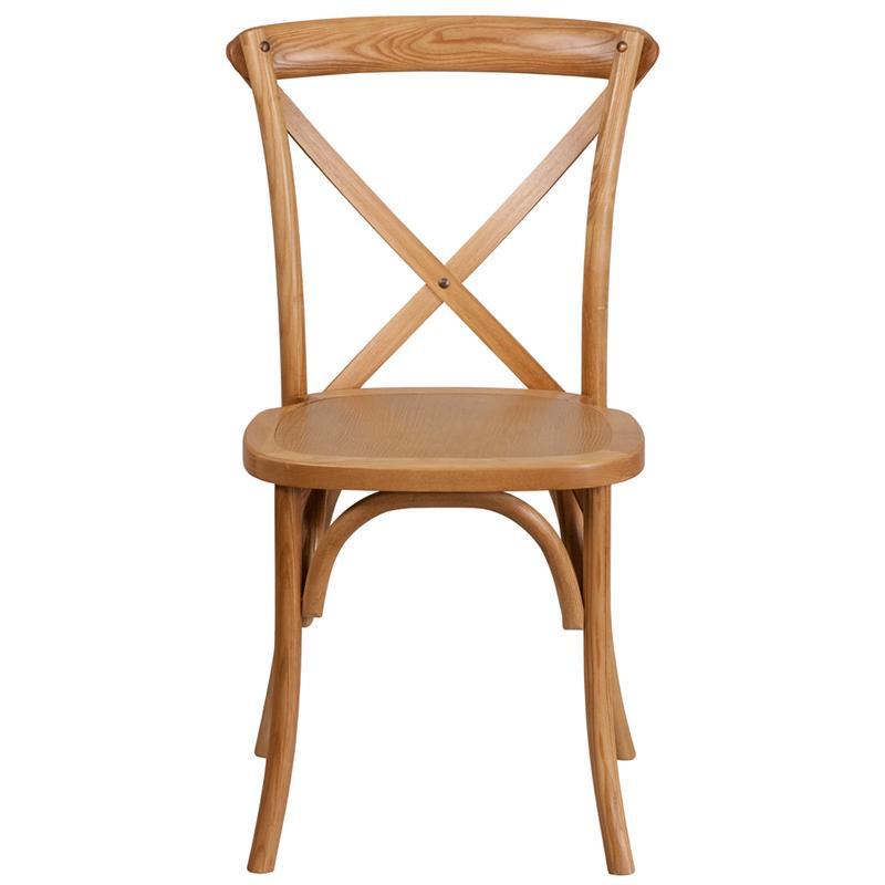 HERCULES Series Stackable Oak Wood Cross Back Chair
