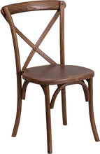 Load image into Gallery viewer, HERCULES Series Stackable Pecan Wood Cross Back Chair